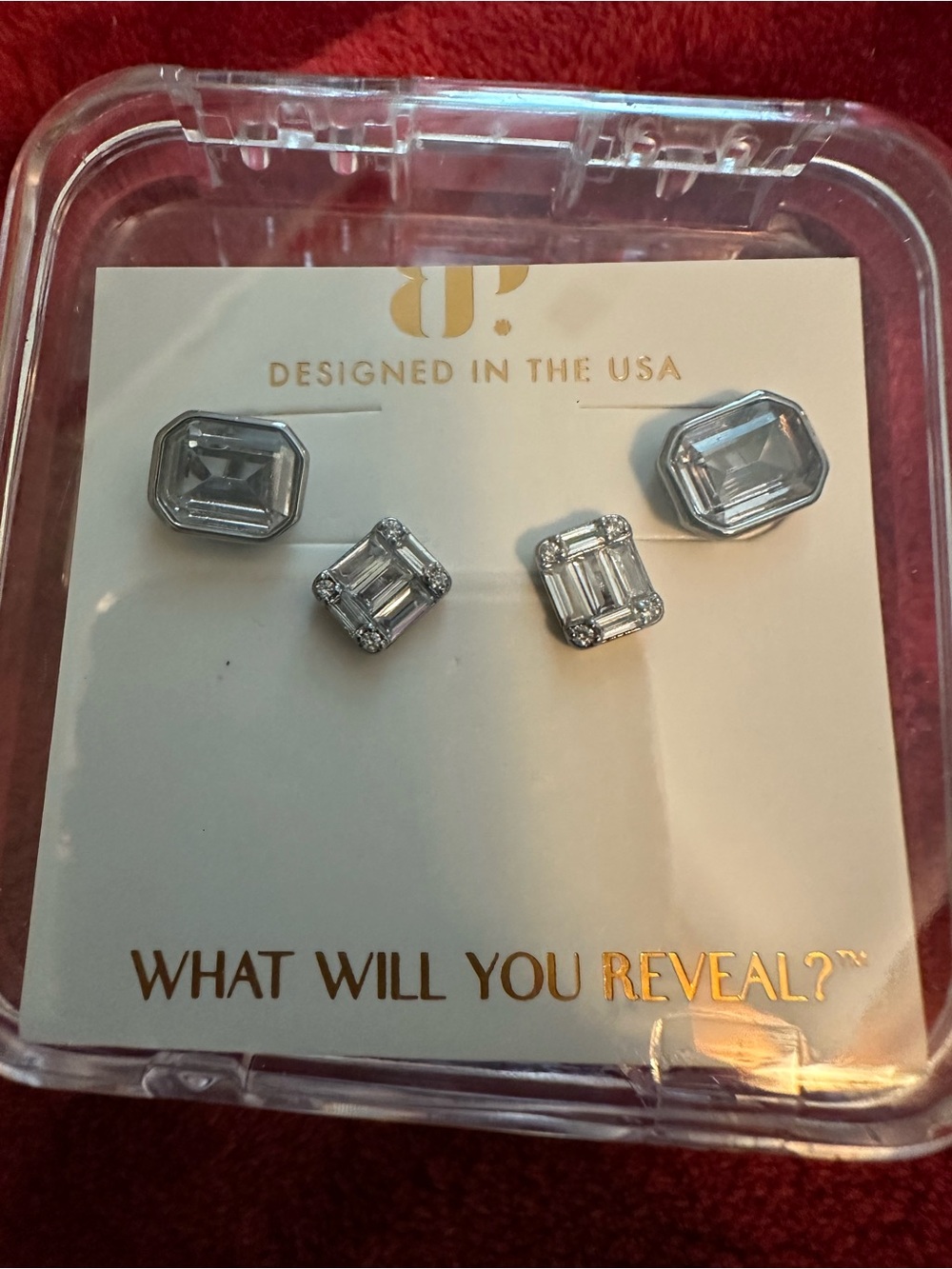 Silver Crystal Stud Earring Set - Designed in the USA